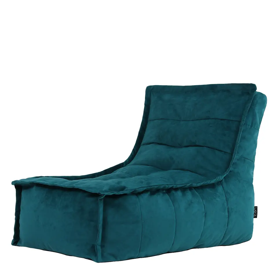 icon Zitzak Lounger Dolce - Fluwelen Zitzak - Blauwgroen