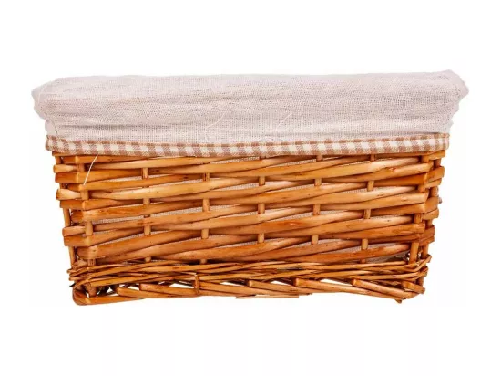Set de 3 paniers en osier doublés marrons