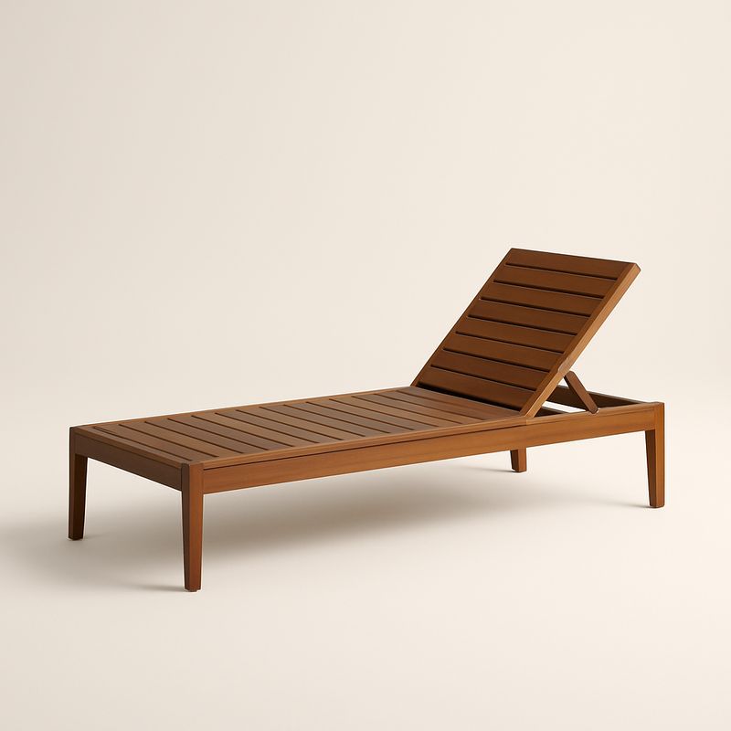 Sonnenliege Teakholz verstellbar 200x70x35 cm Braun