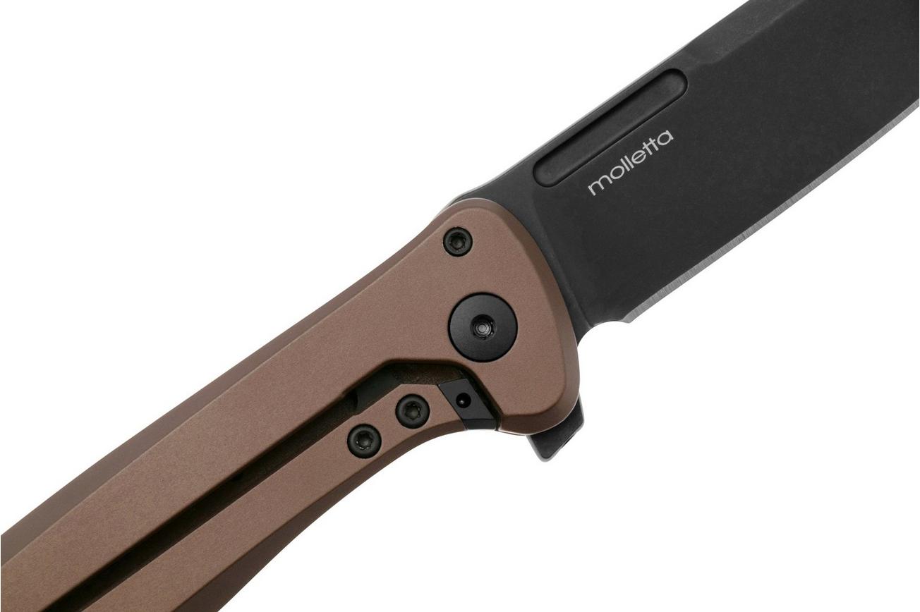 LionSteel Skinny Solid SK01A EB Earth Aluminium Natural Canvas Micarta inlay, Blackwashed zakmes, Molletta design