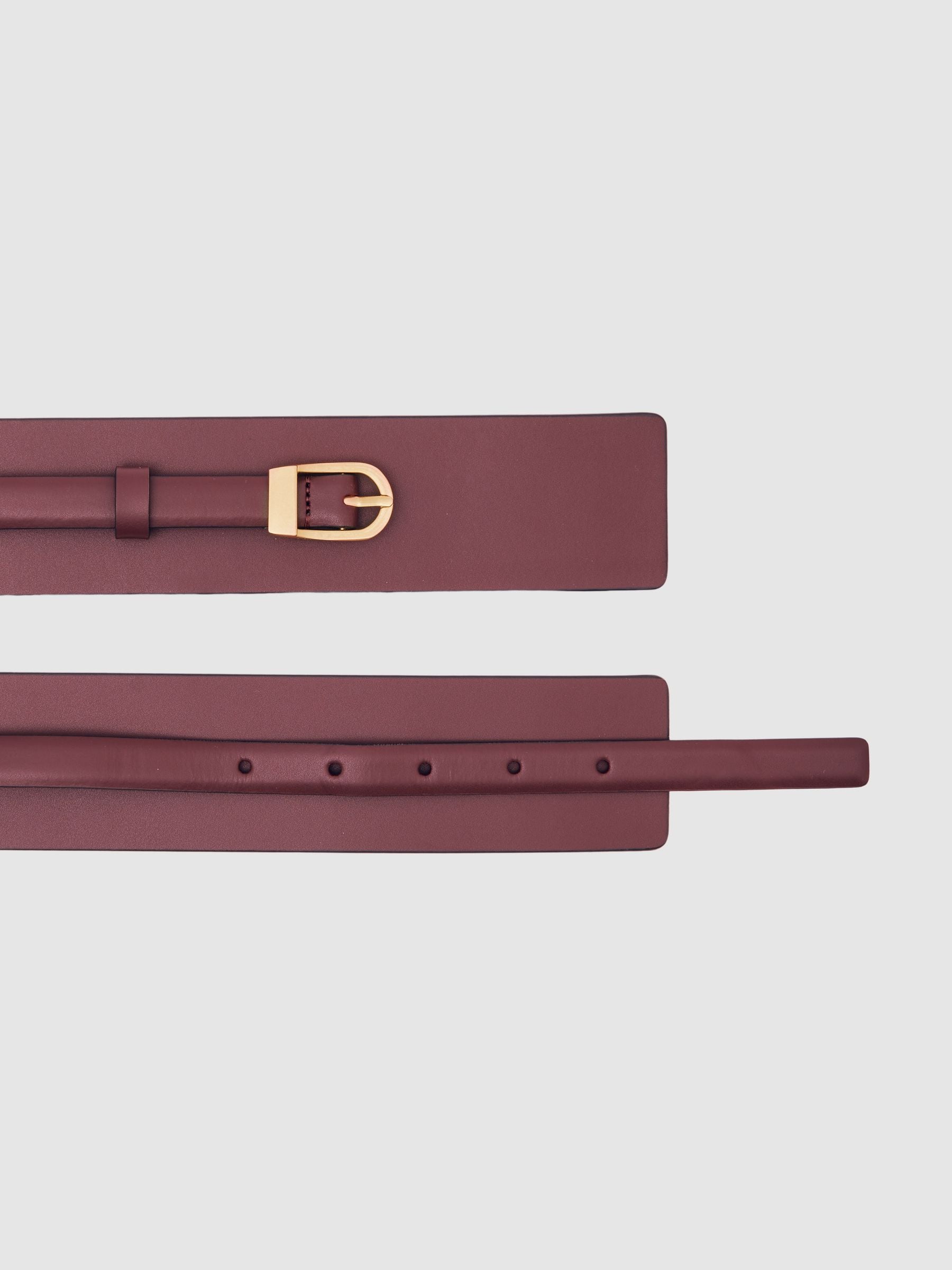 Reiss Odell Leather Double-Strap Corset Waist Belt