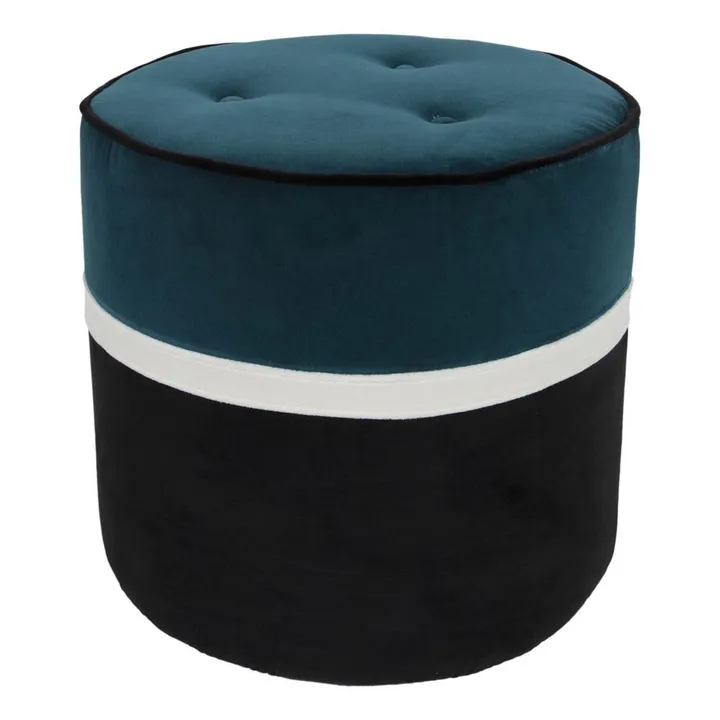 Maison Sarah Lavoine Pouf Léo en velours | Bleu Sarah