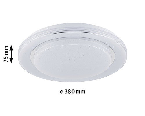 LED plafondlamp 24W 750 lm RGB Ø 37,5 cm SpacyColor chroom + afstandsbediening + regenboogeffect + instelbaar wit + nachtlampfunctie