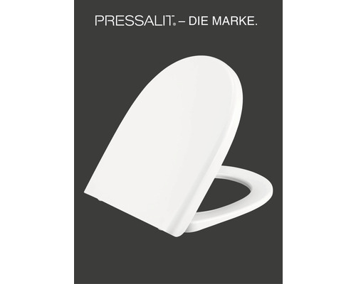 PRESSALIT Uni D toiletzitting voor Geberit (voorheen Keramag iCon + Renova No. 1), wit, met soft-close en lift-off mechanisme.