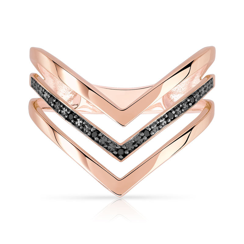 Bague or 375 rose 