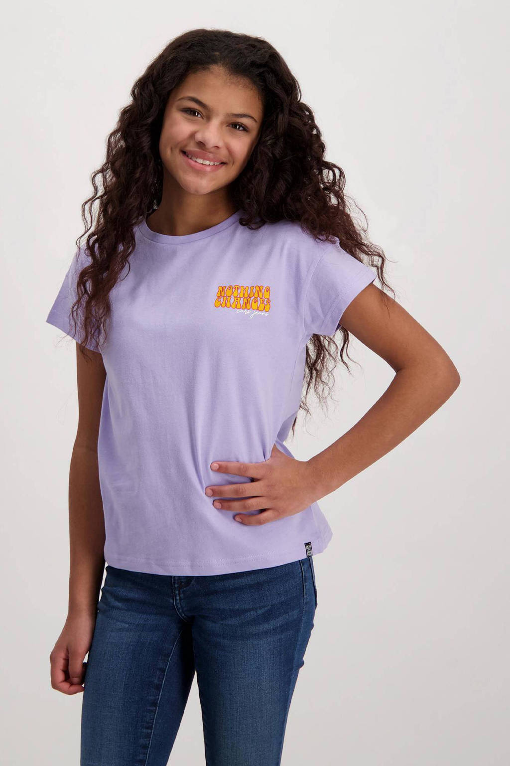 Cars T-shirt Fajah met backprint paars