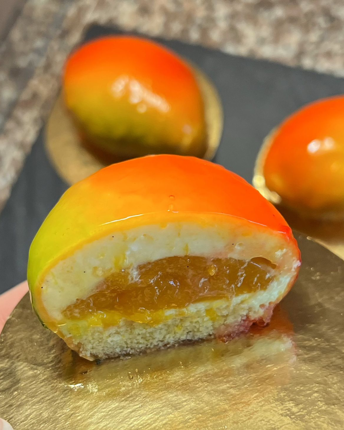 (3-fach) Silikon 3D Trend Früchte Kuchen Form DIY Gussform für Virale Frucht Desserts - Mango