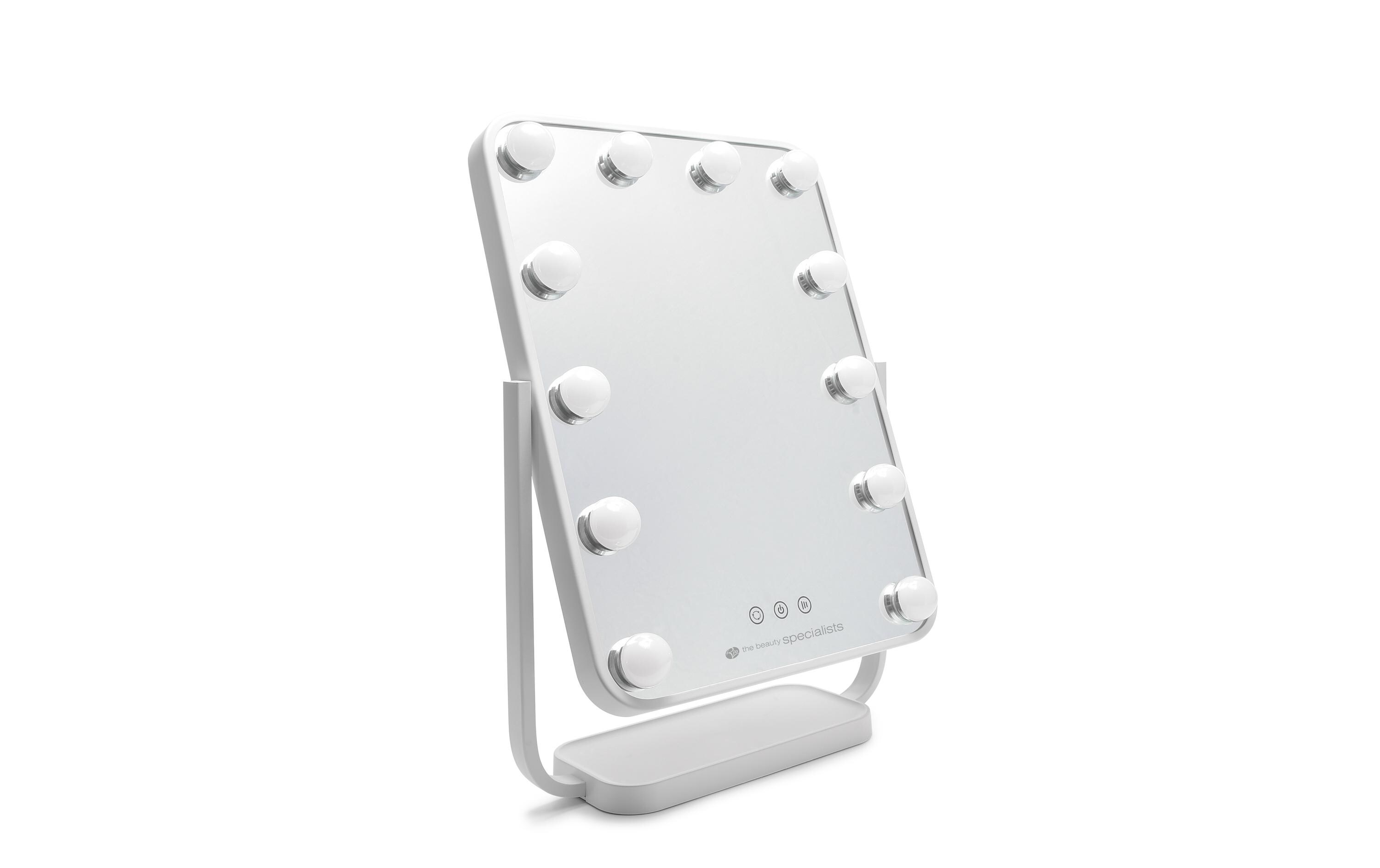 Kosmetikspiegel Hollywood Glamour Weiss<br>Schminktisch Spiegel