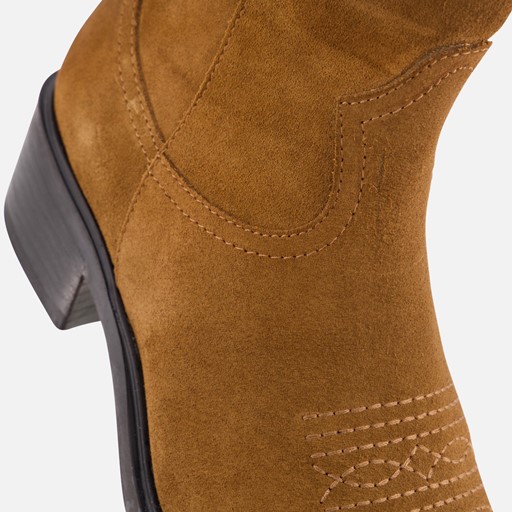 Aqa Cowboylaarzen cognac Suede