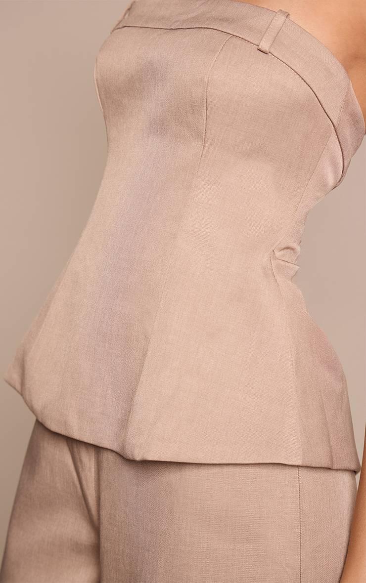 Moka Combinaison Pantalon Large À Bandeau Avec Dos Croisé