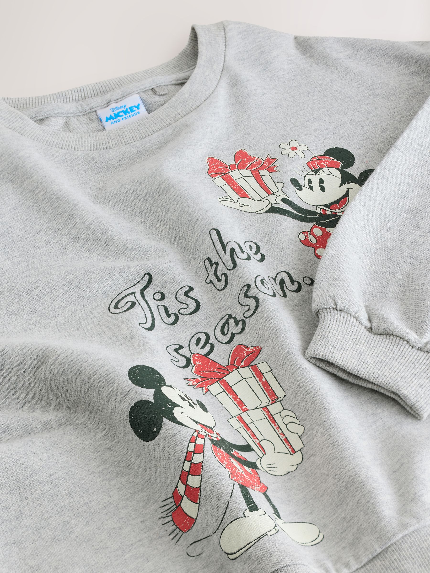 Grey Christmas Minnie Mouse - Sweater met lange mouwen en print (3-16jr)