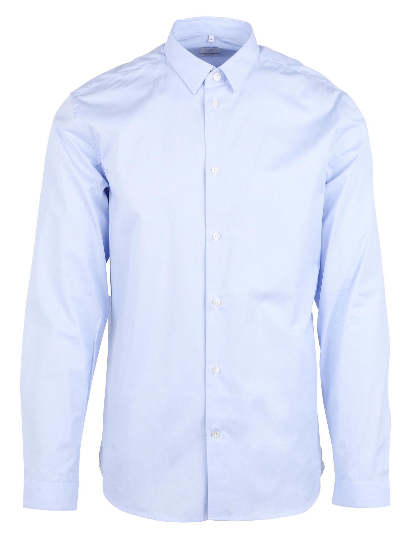 KERME - Chemise col classique slim-fit en coton | Bleu