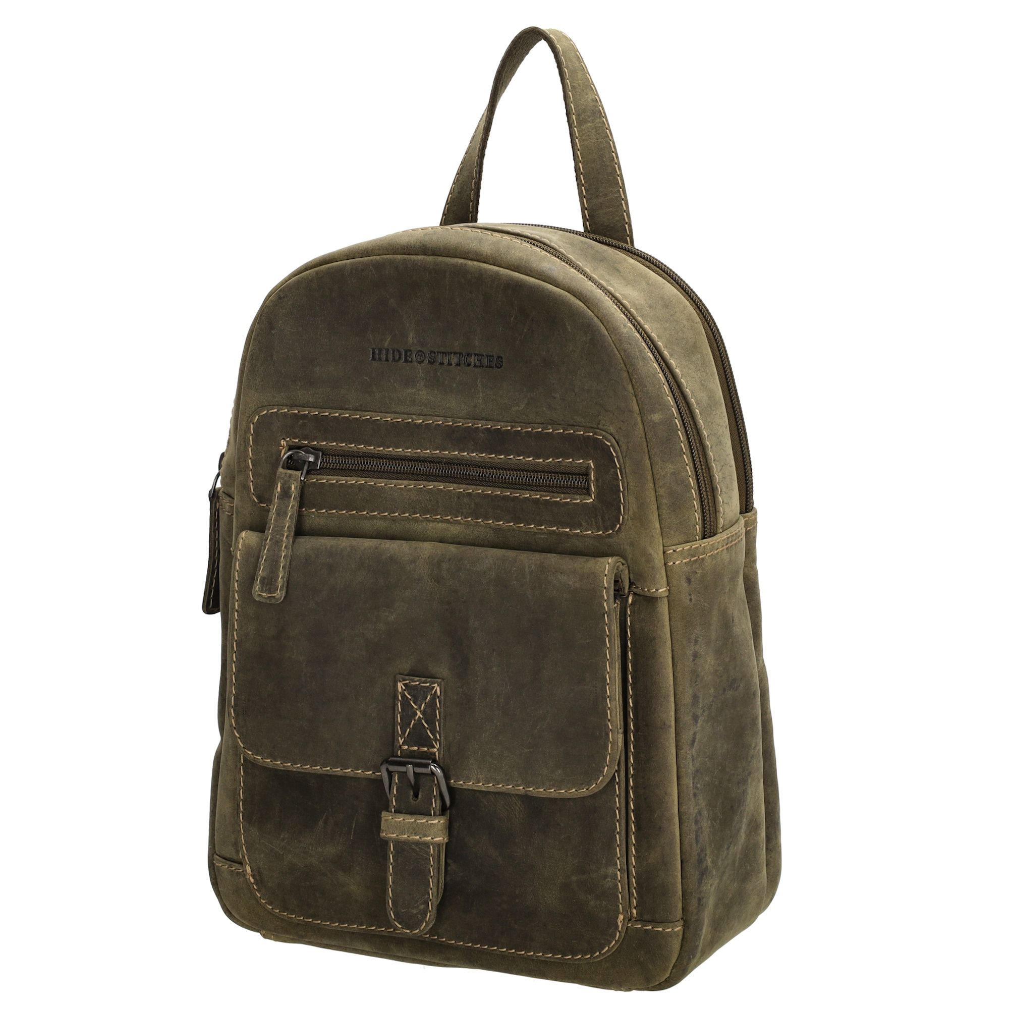 Hide & Stitches Idaho Rugzak Olijfgroen