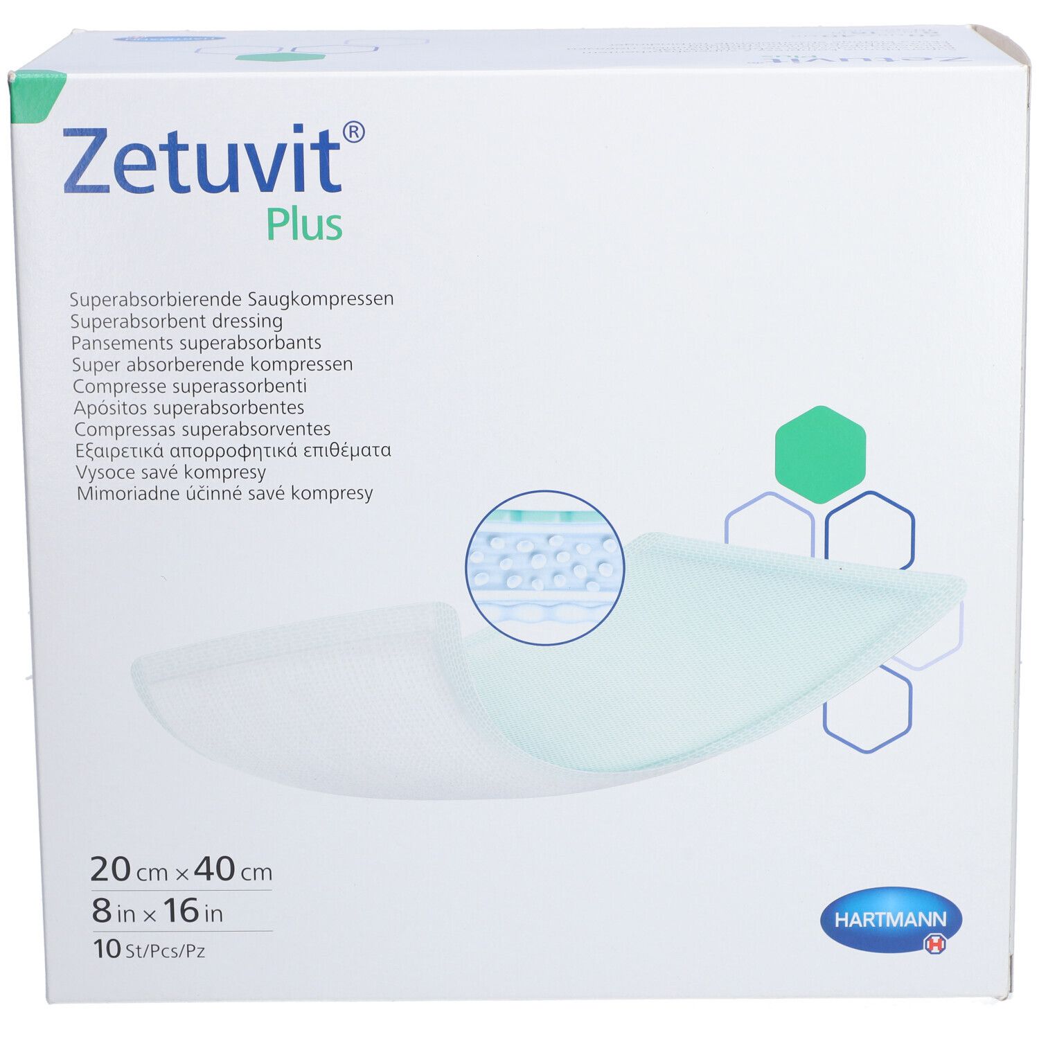 HARTMANN Zetuvit® Plus Wundauflage 20x40 cm (1x10 Stk.)