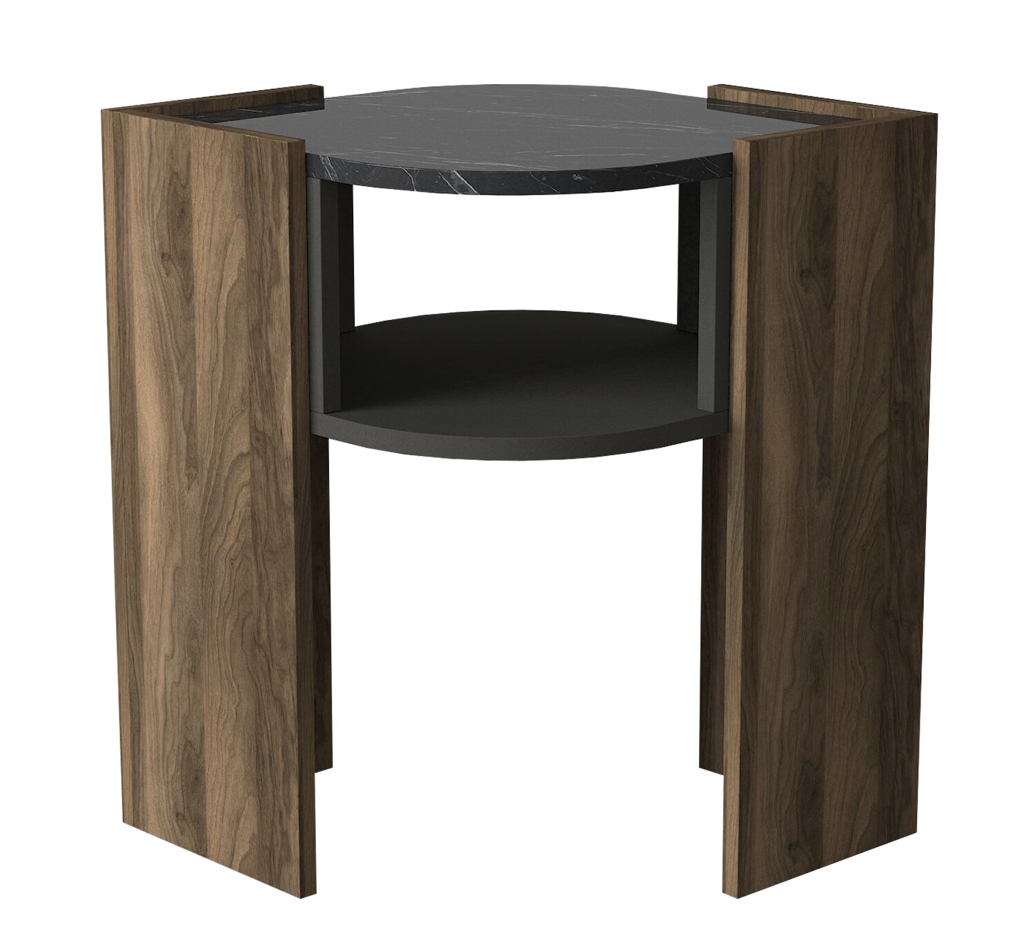 Beistelltisch Marbel Walnuss Marmor Optik