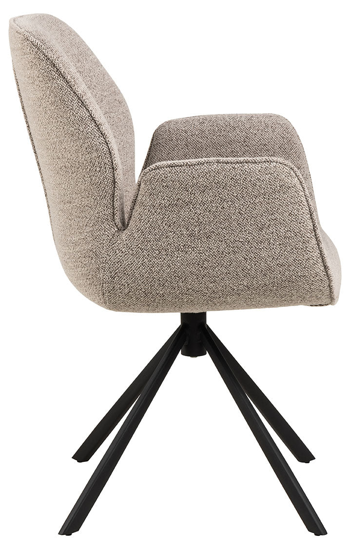 Arne Eetkamerstoel met Arm - Beige Bouclé