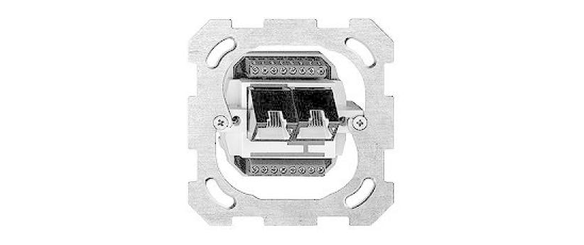 Telefondose UP 2x RJ45, geschirmtTelefonanschlussdose 2x RJ45, geschirmt, weiss