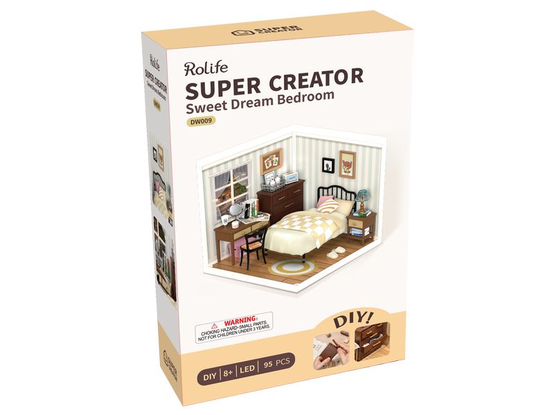 RoboTime Bausatz Sweet Dream Bedroom 3D-Puzzle aus lasergeschnittenen Holzteilen