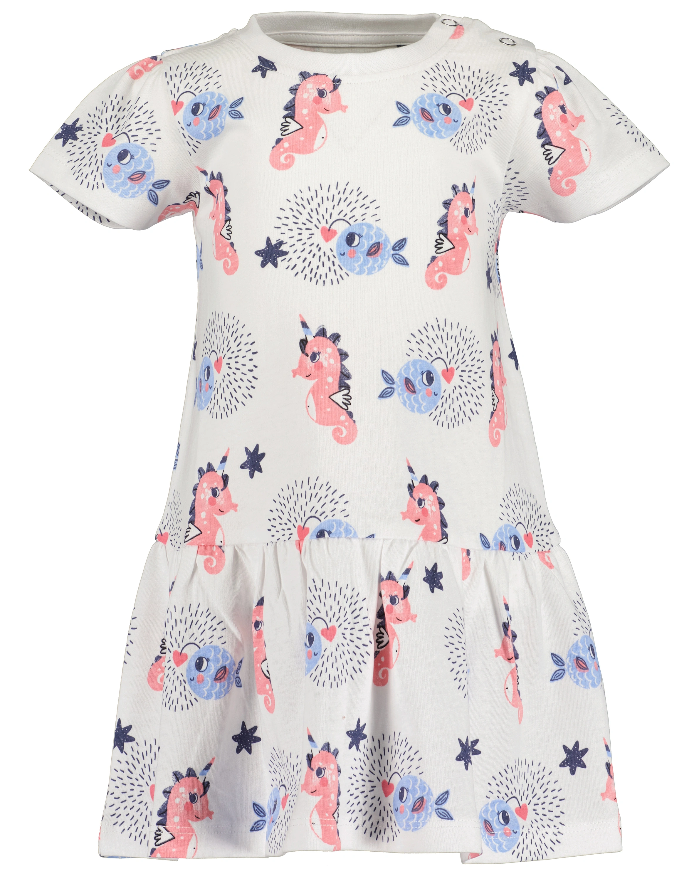 Kurzarm-Kleid UNDERWATER in weiß