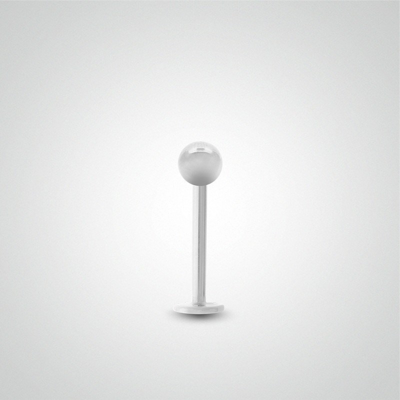 Piercing tragus en or blanc avec boule
