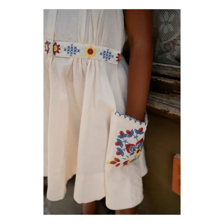 Lali Robe Corset Fleurs Brodées | Crème