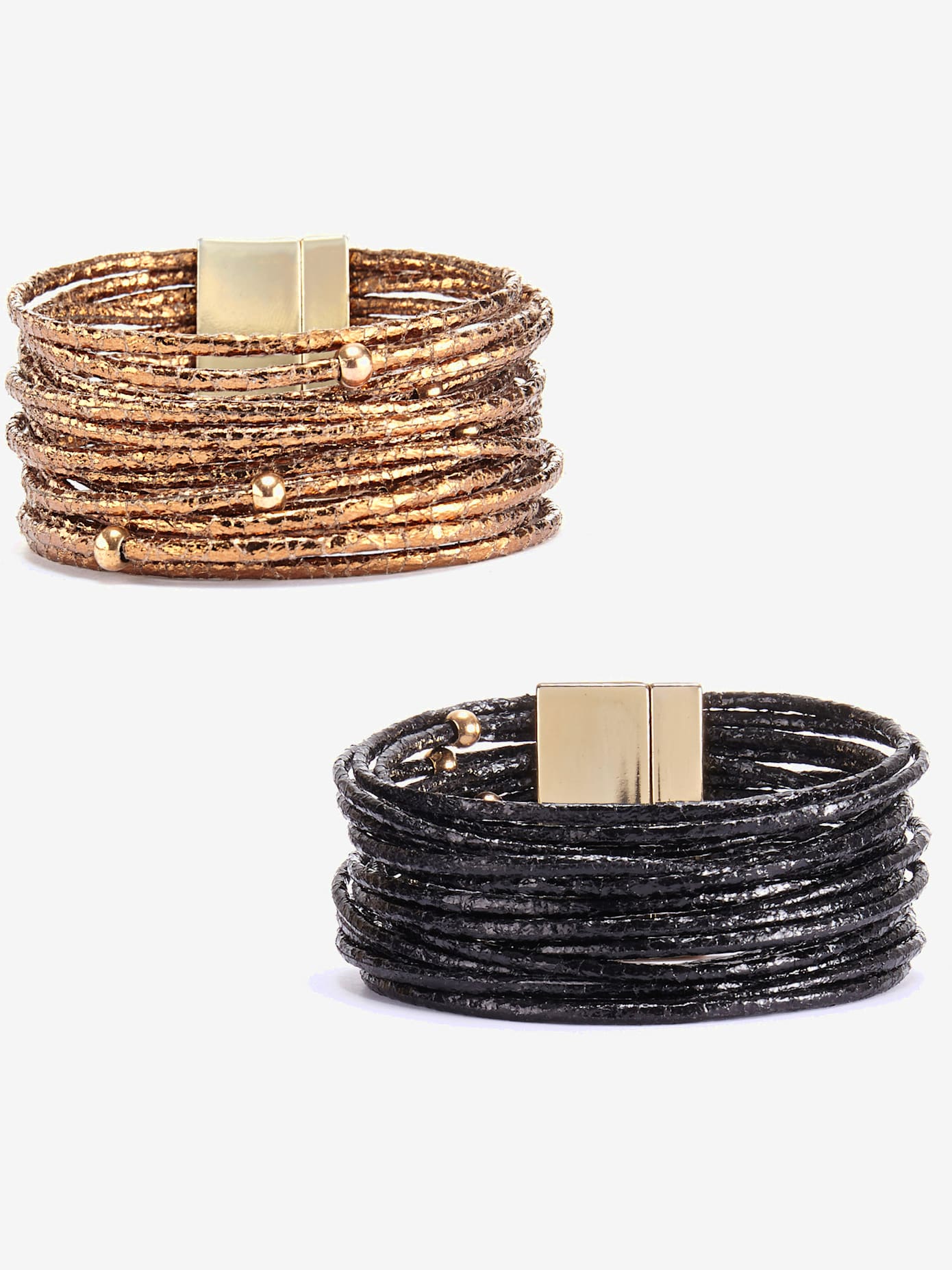 Ensemble bracelet lot de 2 bracelets magnétiques à plusieurs rangées