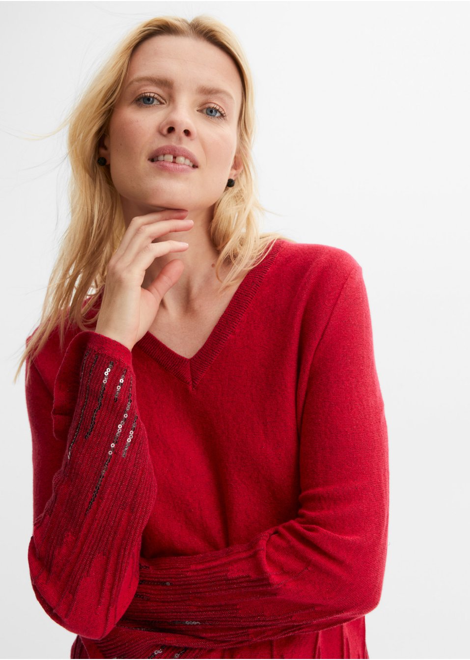 Pull à dégradé de couleur métallique