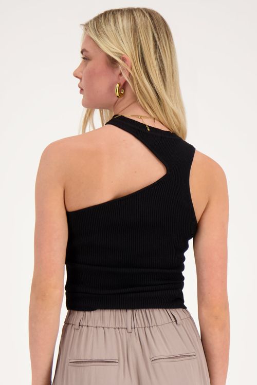 Zwarte cut-out top