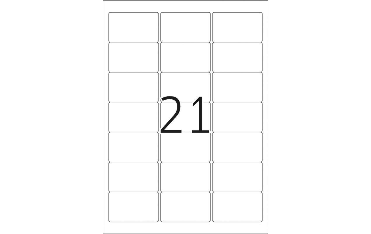 Folien-Etiketten 63.5 x 38.1 mm, 25 BlattTransparentes Druckeretikett