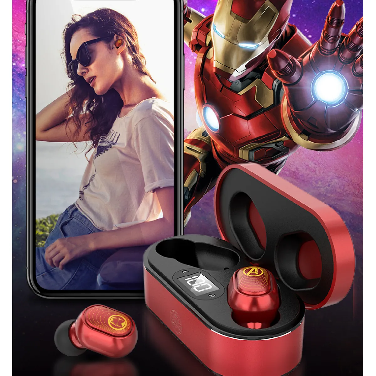 Universal TWS Casque Bluetooth 5.0 Rouge