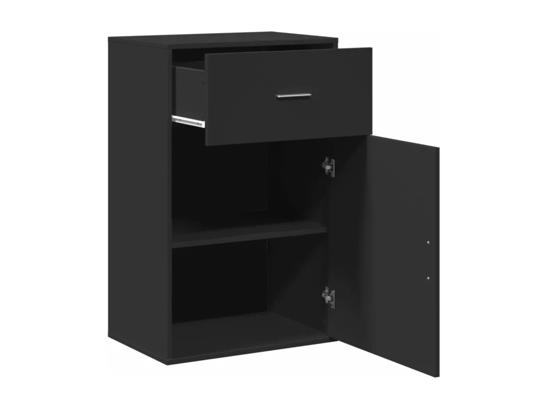 Armoire de rangement noir 56,5x39x90 cm bois d'ingénierie