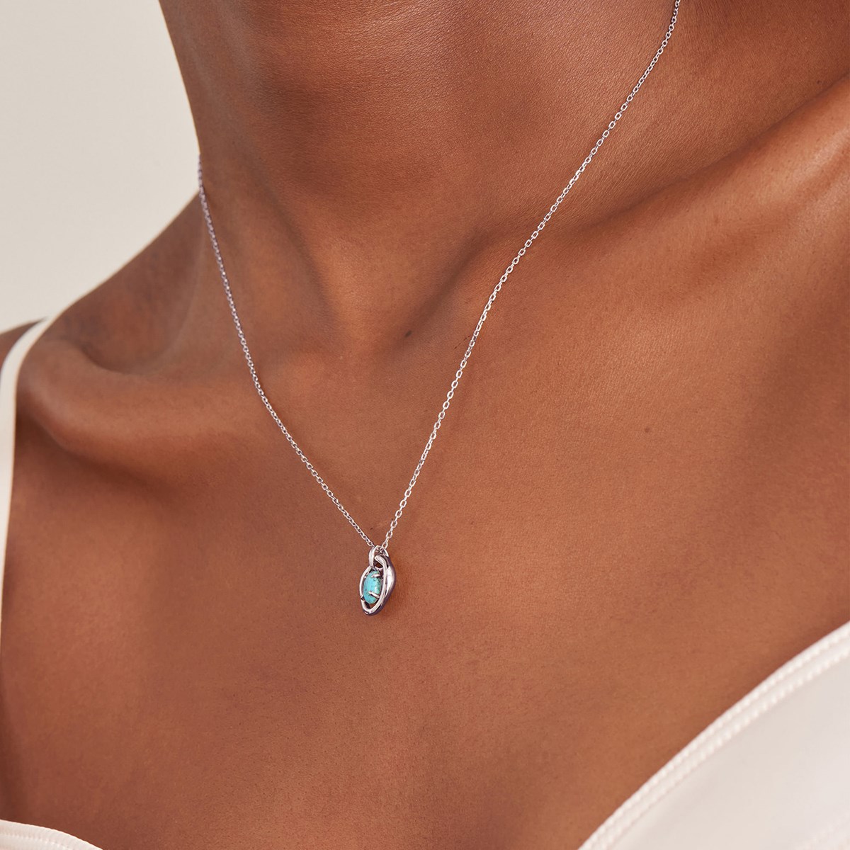 Collier Ania Haie Making Waves argenté turquoise