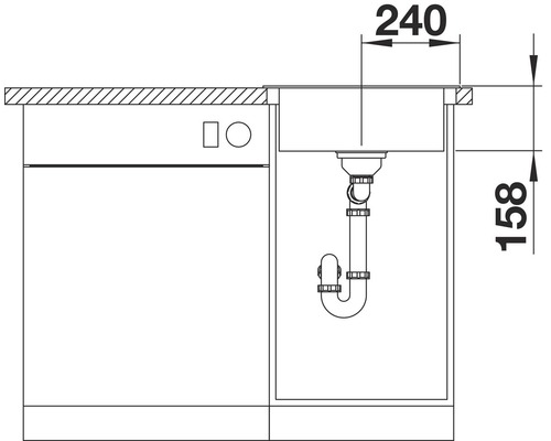 Blanco DANA 45 spoelbak, 480 x 500 mm, roestvrij staal, natuurlijke afwerking, 525322