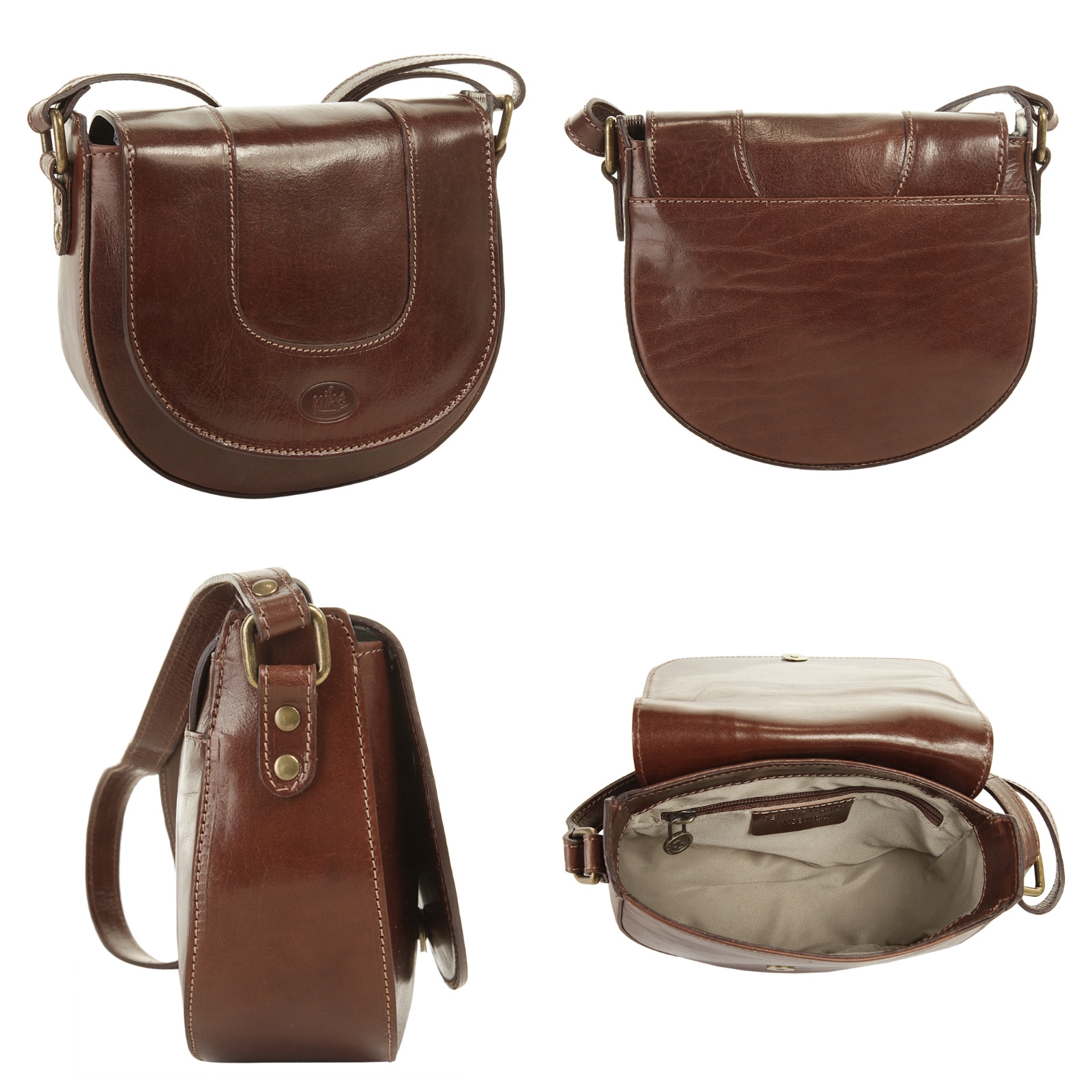 Piké Umhängetasche echt Leder, Made in Italy