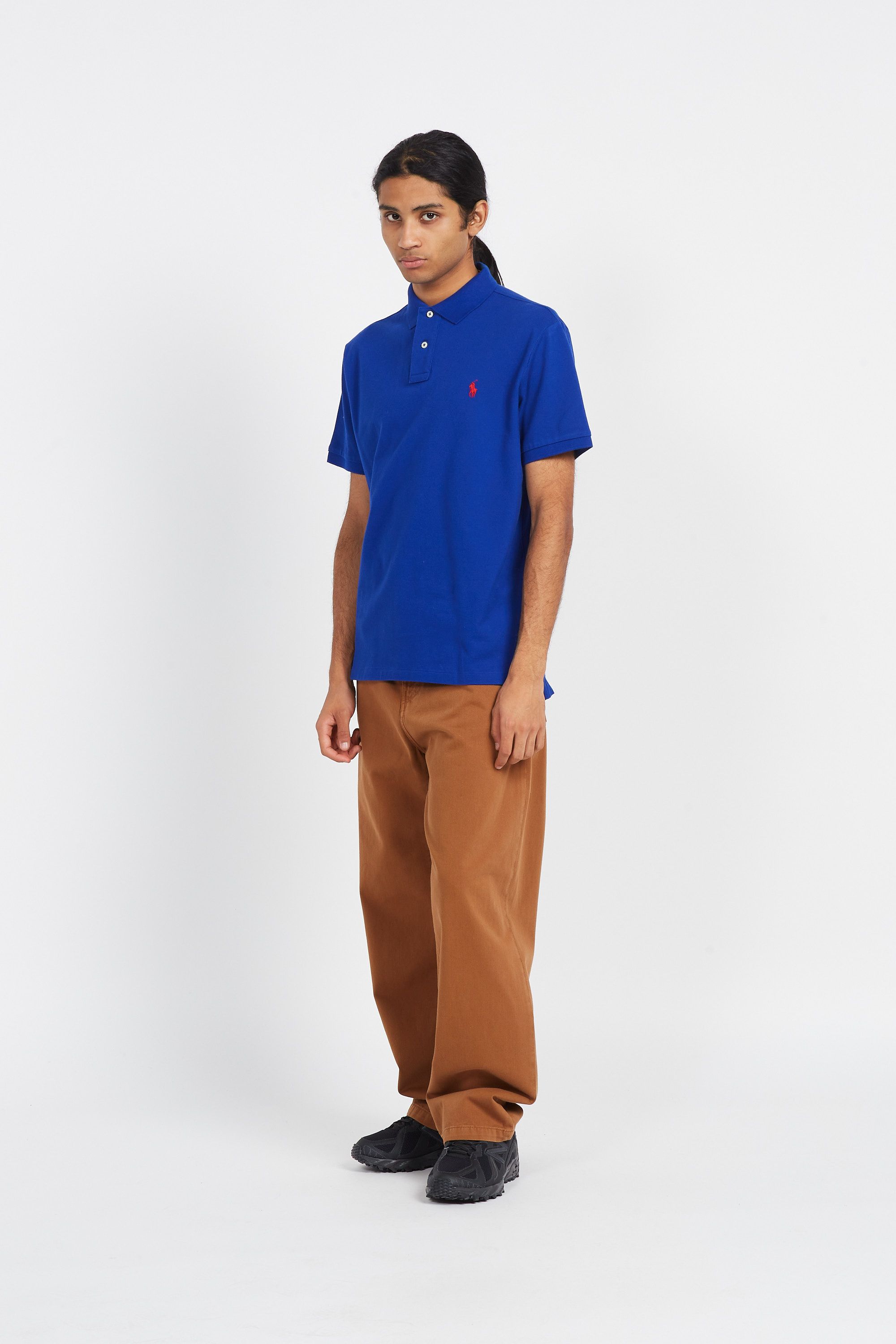 POLO RALPH LAUREN Polo manches courtes  Custom Slim Fit Mesh Polo Shirt Bleu
