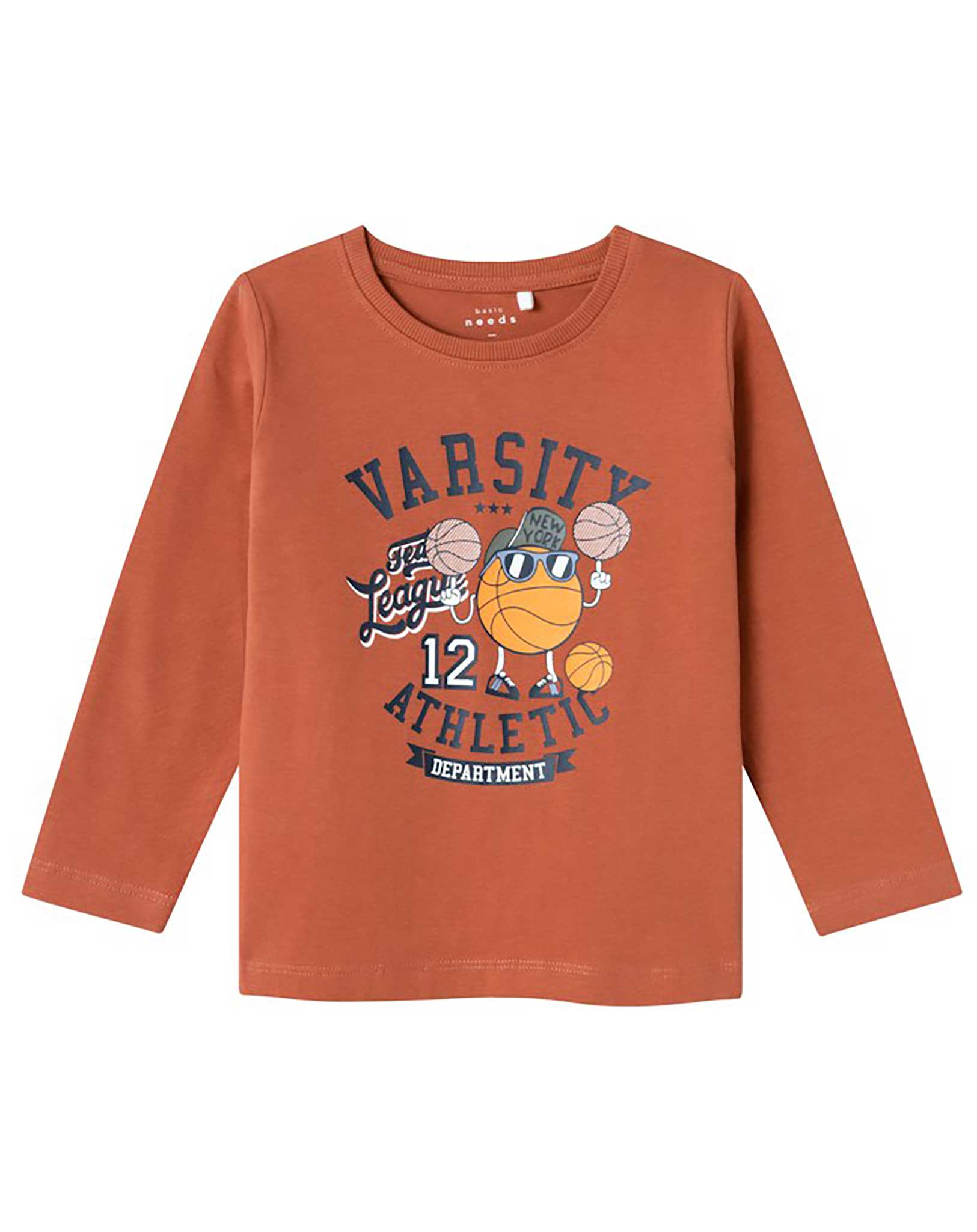 Langarmshirt NMMVUX BASKETBALL in baked clay