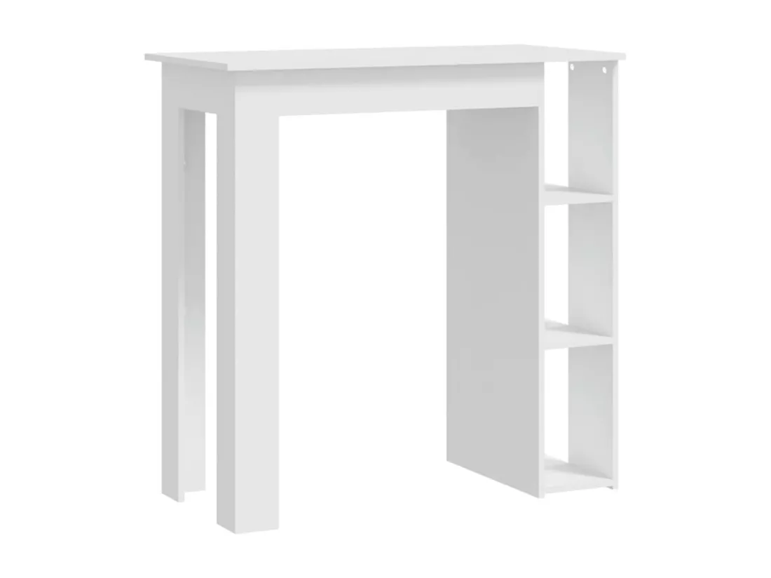 Table de bar avec étagère Blanc 102x50x103,5 cm Aggloméré
