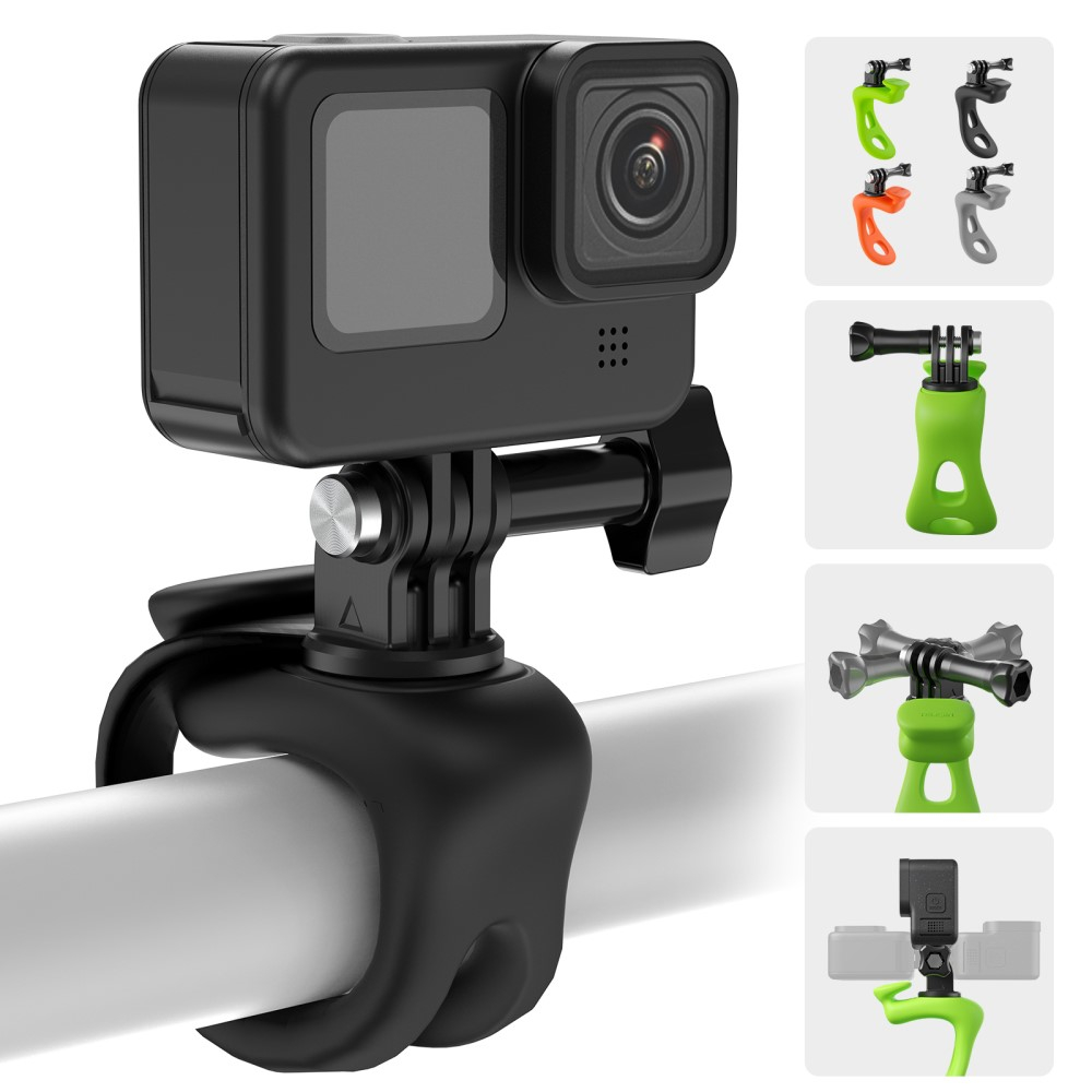 Fahrrad Lenkstangen Silikon Motorrad und Fahrrad / Velo Halterung (Ø2.2-3.8cm) mit 360° Rotation für GoPro - Grau