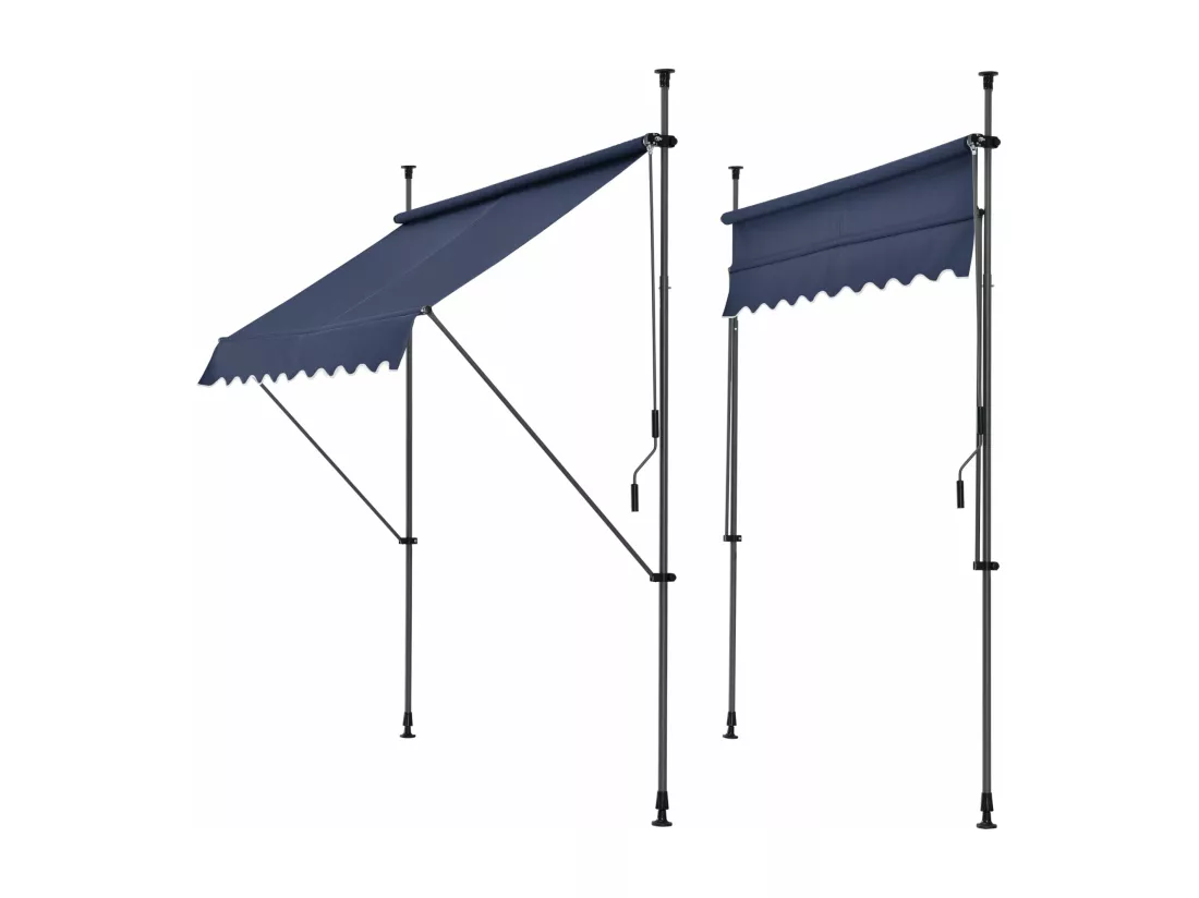 Store banne téléscopique acier bleue 150 x 120 x 200 cm 03_0008313
