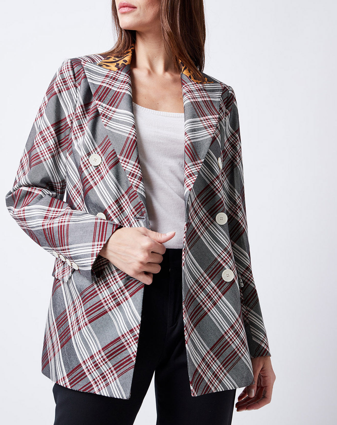 John Galliano Veste de Blazer impirmé écossais & animalier multicolore