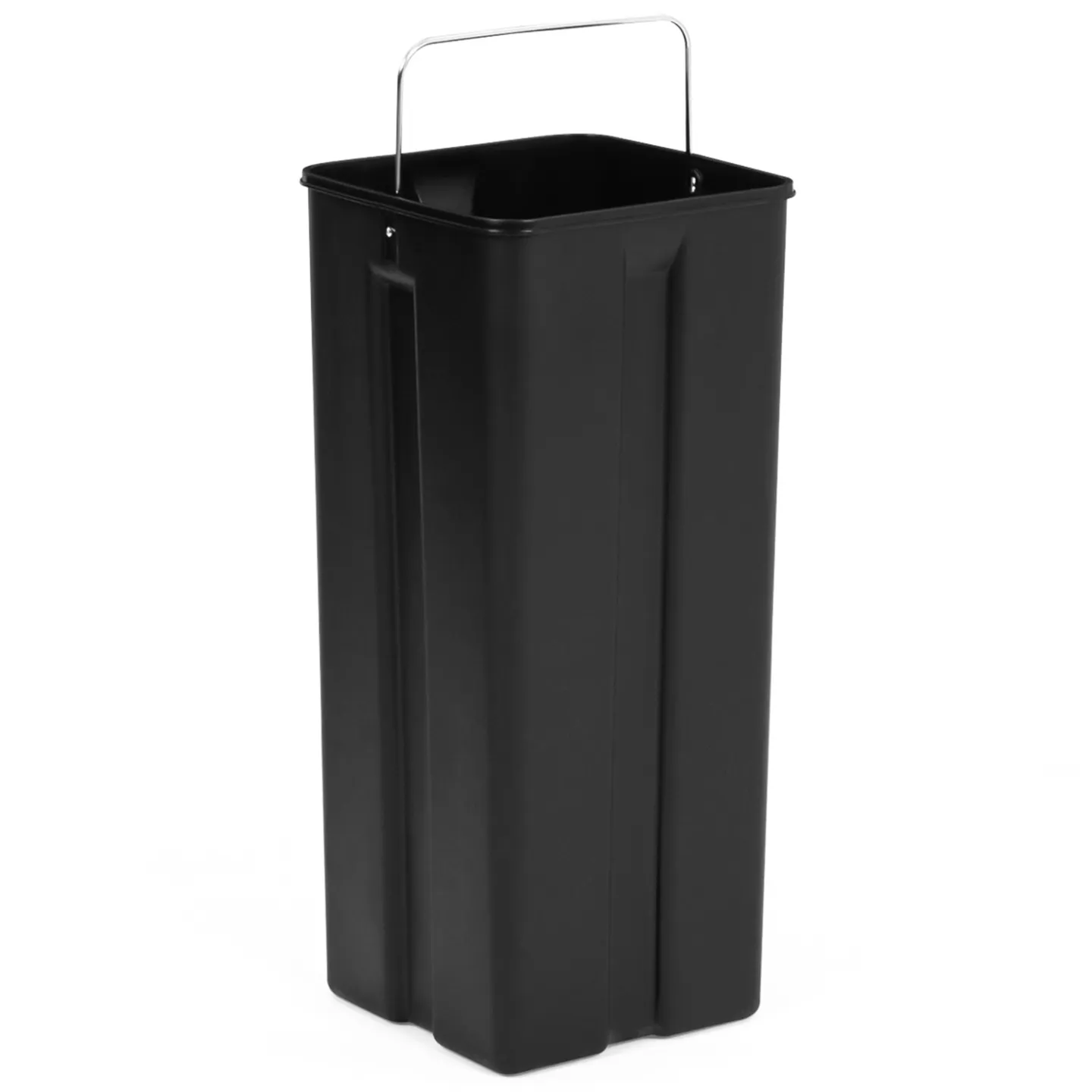 Poubelle de cuisine tri sélectif 2 x 30L métal argenté 2 seaux amovibles et pédales en métal