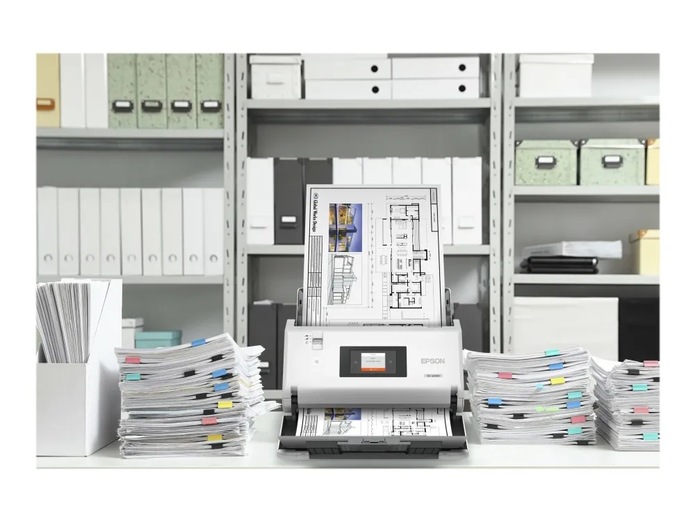 Epson WorkForce DS-32000 - Dokumentscanner - Contact Image Sensor (CIS) - Duplex - A3 - 600 dpi x 600 dpi - op til 90 ppm (mono) / op til 90 ppm (farve) - ADF (120 ark) - op til 40000 scanninger pr. dag - USB 3.0