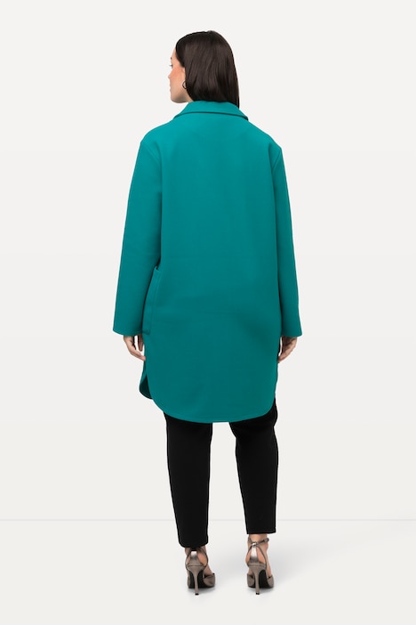 Sweatmantel, Reverskragen, Oversized, Seitenschlitze