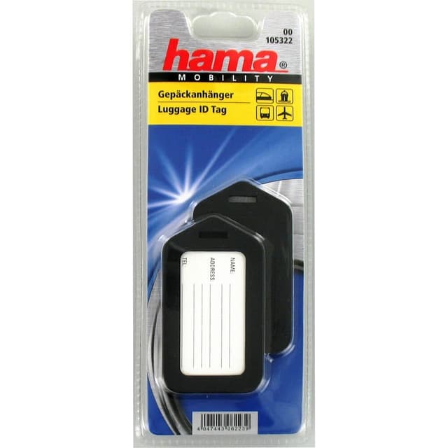 Hama Bagagemærker 2-pak Sort
