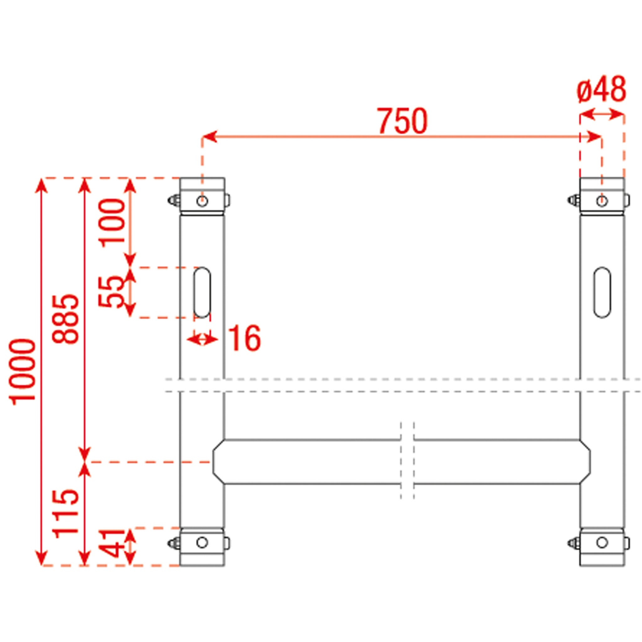 Showgear H-downrigger H-frame voor F-truss, zilver