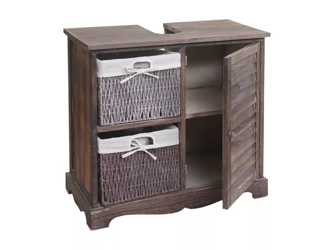 Meuble sous-lavabo MCW-H20, shabby marron