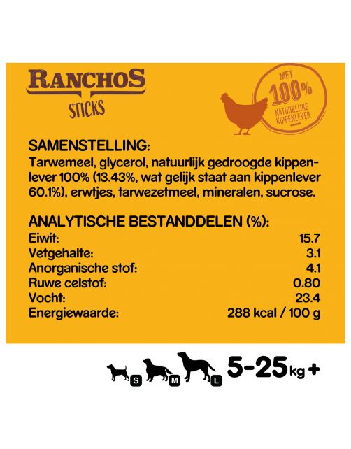 Pedigree Ranchos Sticks - Hondensnacks - Kip 60 g