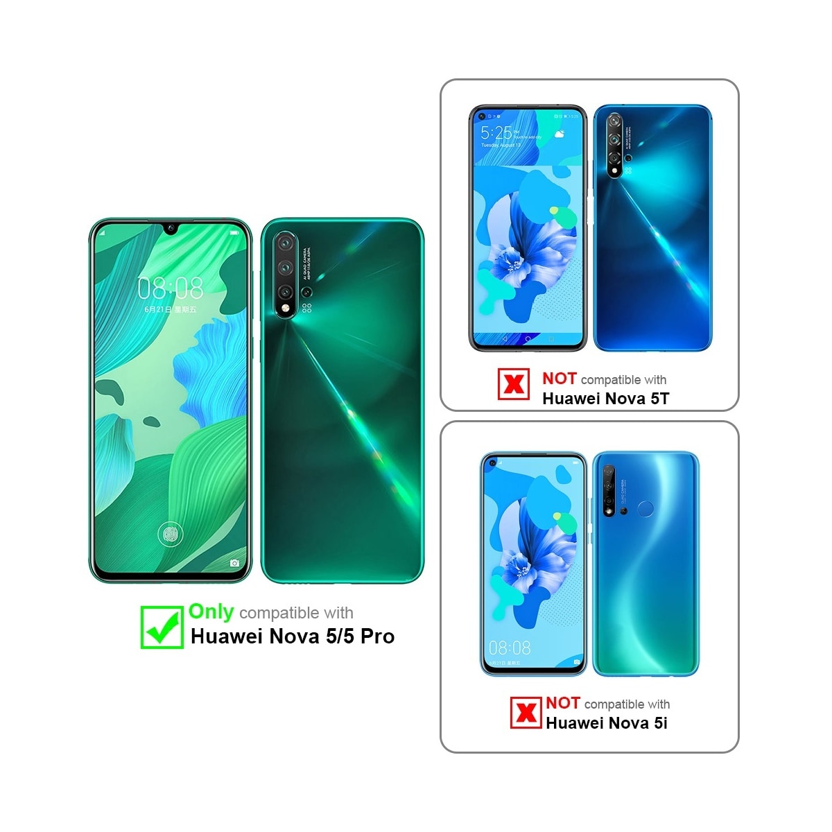 Huawei NOVA 5 / 5 PRO 3x Skjermbeskytter Skärmskydd