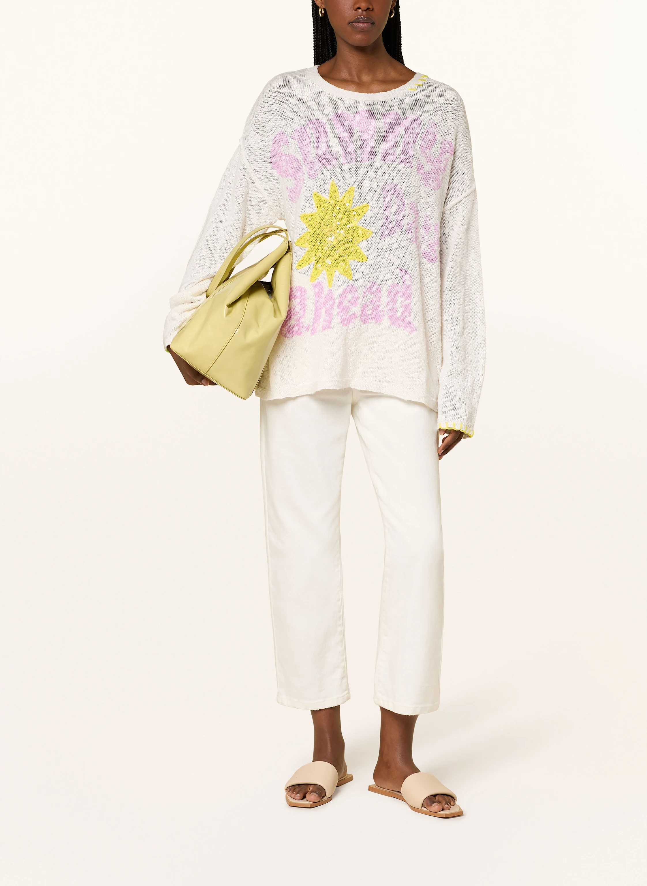 Grace Pullover mit Leinen und Pailletten
