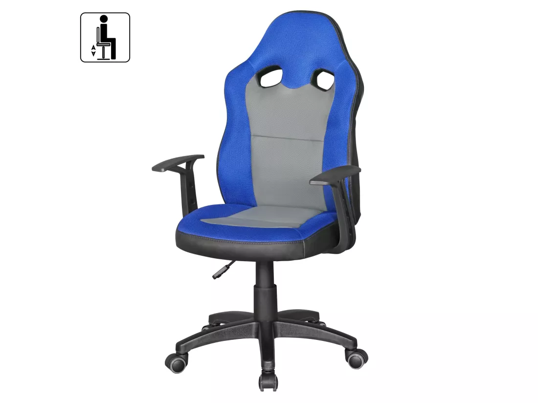 Chaise de bureau enfant Chaise pivotante Fauteuil Tissu Ergonomique
